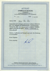 5 M. Schwarzaufdruck 1948 vom Oberrand (Plattendruck ndgz.), sauber ...